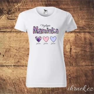 Tričko dámské Nejlepší maminka - motiv květiny